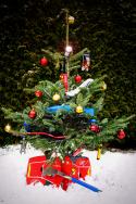 Weihnachtsbaum mit Radgeschenken